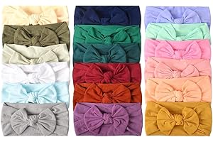 Baby Nylon Headbands, 18PCS Soft Bow Hair Elastics for Newborn Infant Toddler Girls, Hair Accessories