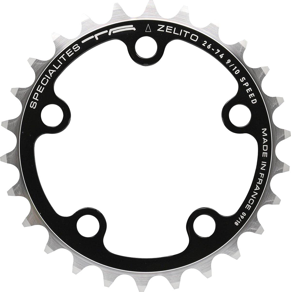 Spécialités TA Unisex Zelito Triple 74pcd 8 9 10 Speed Chainring, Black, Inner 30t UK