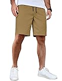 COOFANDY Men's Casual Shorts Cotton Elastic Waist