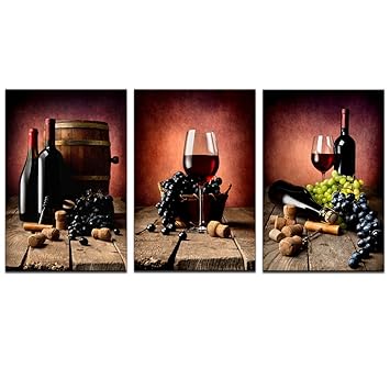 Amazon.com: Live Art Decor - Wine Canvas Wall Art Winy Still Life ...