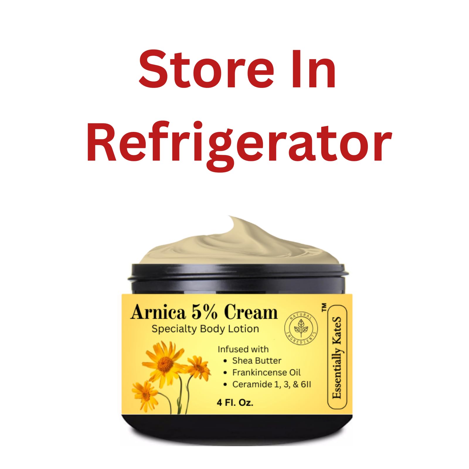 Arnica 5% Cream Body Lotion 4 Fl Oz - Infused with Ceramide 1, 3 and 6II - Packed with hydrating oils and butters, this rich body lotion helps relax and revitalize overworked muscles and joints.