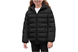 Ayolanni Girls Winter Coat Kids Puffer Jacket Youth Hooded Lightweight down Jackets Boys Warm Packable Outerwear Cute Clothes