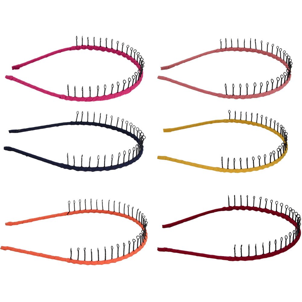 Iron Wire Teeth Comb Hairband Hair Hoop Headband Headwear Accessory for Lady Girls Women,Set of 6 Pcs