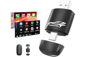 Wireless CarPlay Adapter for iPhone and Android Auto, Plug & Play Car Play Wireless Connectivity, Low Latency, Compatible wit