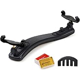 NANYI Violin Shoulder Rest for 4/4 &amp; 3/4 Size Adjustable, rosin &amp; mute -Set | Soft High Density EVA Sponge Ergonomic Support, Anti-Scratch Silicone Feet for Beginner Student Adult Violinist, Portable