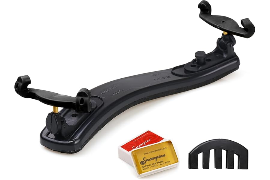 NANYI Violin Shoulder Rest for 4/4 & 3/4 Size Adjustable, rosin & mute -Set | Soft High Density EVA Sponge Ergonomic Support,