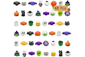 Pinkiwine 48 PCS Halloween Mochi Squishy Toys Squishies Halloween Toys for Kids Girls Boys Halloween Party Favors Halloween Treat Bags Gifts