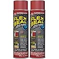 Flex Seal, 14 oz, 2-Pack, Red, Stop Leaks Instantly, Waterproof Rubber Spray On Sealant Coating, Perfect for Gutters, Wood, RV, Campers, Roof Repair, Skylights, Windows, and More