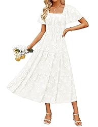 ZESICA Women's Summer Boho Floral Midi Dresses 2025