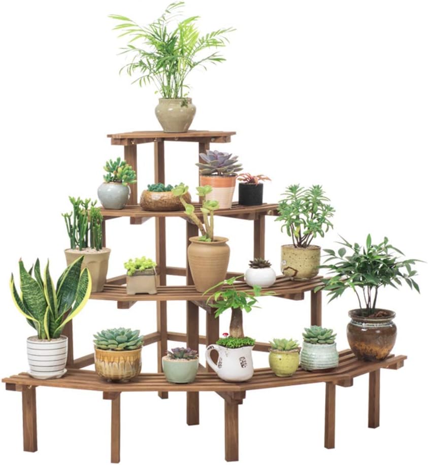 estantes de madera para plantas exterior
