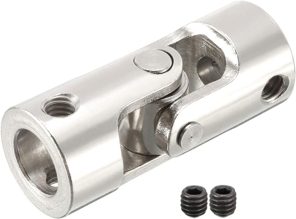 sourcing map 2pcs 8mm to 8mm Inner Dia Rotatable Universal Steering Shaft U Joint Coupler L35XD14, Silver, 8 to 8mm L35XD14 2pcs - Image 5