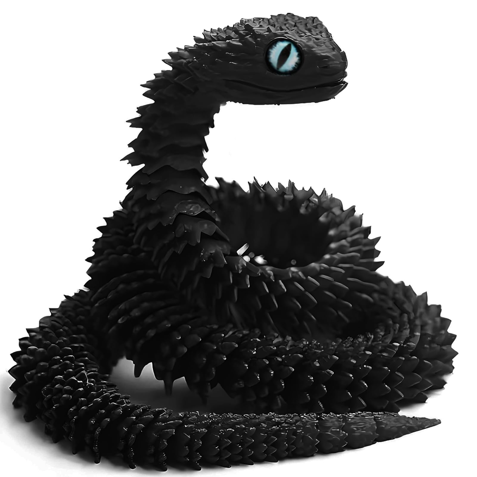 Joycabin 3D Printed Animals, 3D Printed Snake Fidget Toy, Articular Mobility 3D Printed Animal, Fidget Mini Animals Toy Articular Mobility Toys for Adults and Kids Autism/ADHD (60cm - Black)