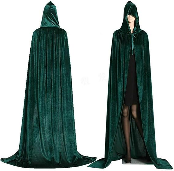 Amazon Co Jp Ffnnh ゴシックフード付きマントエルフの魔女クローククロークローブヴァンパイアパーティーマント Color Green 服 ファッション小物