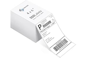 KKBESTPACK Fan Fold 4x6 Direct Thermal Shipping Labels (500 Labels)