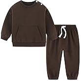 Fullfamous Baby and Toddler Boys 100% Cotton 2 Piece Long Sleeve Sweatshirt and Sweatpant Jogger Pants Set Newborn-4T