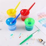 VEYLIN Paint Cups with Brushes 4 Anti Spill Lids 4 Paint Pots Kids Set view 5