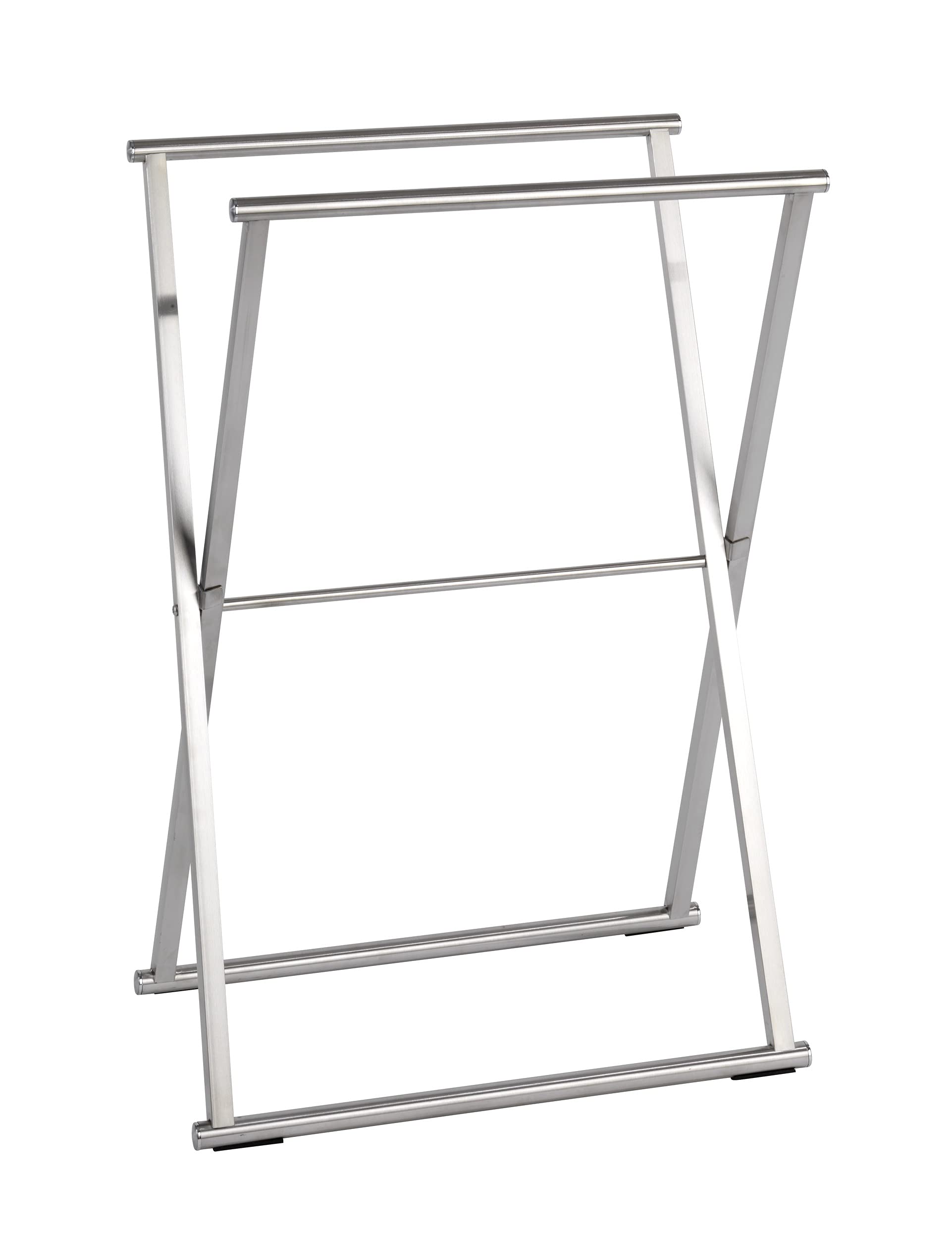 WENKO Towel-/Clothes Stand Lava Collapsible, Stainless-Steel, Stainless Steel, 53.5 x 30 x 80.5 cm