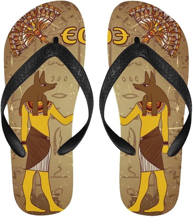 LumosSports Egyptian Decor Flip Flops Beach Sandals for