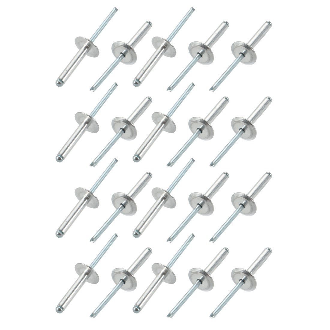 Sourcingmap 20 Pcs 5mm x 25mm Aluminum Open End Large Flange Blind Rivets