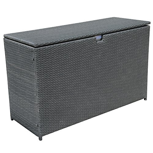 PATIORAMA Outdoor Patio Aluminum Frame Wicker Cushion Storage Bin Deck