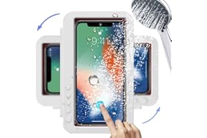 360 Rotating Shower Phone Holder Waterproof Case,OOLYICO Shower Accessories Wall Mount Phone Holder for Shower Bathroom Mirro