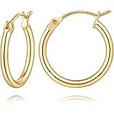 Sincere-ljh 14K Gold Earrings for Women 14K Gold Hoop Earrings for Women Gold Hoops Earring for Womens Hoop Classic Simple Circular Silhouette Womens Hoop Earrings 12/14/16/18/20mm