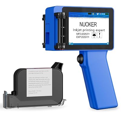 NUOKER Mini Handheld Inkjet Printer | Compact, Lightweight, Weighing only 250 Grams, Measuring 6 inches high and 4 inches Wide, Using Fast Drying Waterproof Ink