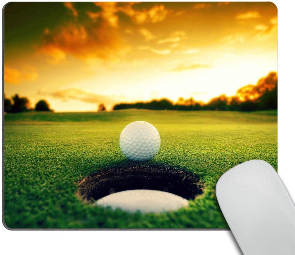 Wasach Golf Course Mouse pad,Golf Ball Near Hole Personality Desings Gaming Mouse Pad, MultiColor 11, 240mmX200mmX3mm