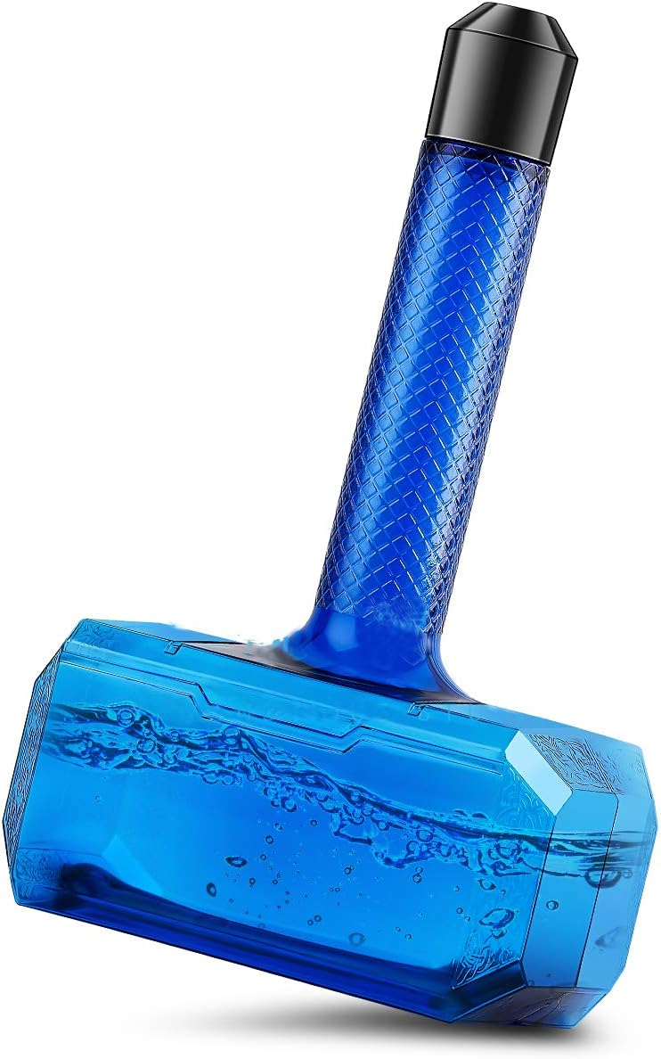 moofin - Thor Hammer Water Bottle - 1.7 Liter - BPA Free Mjolnir Sports Hydro Novelty Gift Leakproof Durable, Non Toxic, for Fitness Outdoor Adults, Kids, Trendy Workout, 58Oz (Blue Black)
