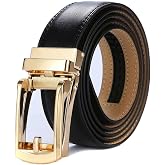 Tonywell Click Belt Men, Ratchet Belts for Dress Pants | 1 1/8" Leather Casual, Trim to Fit 32-45" Waist, Comfort Buckle, Gift Boxed