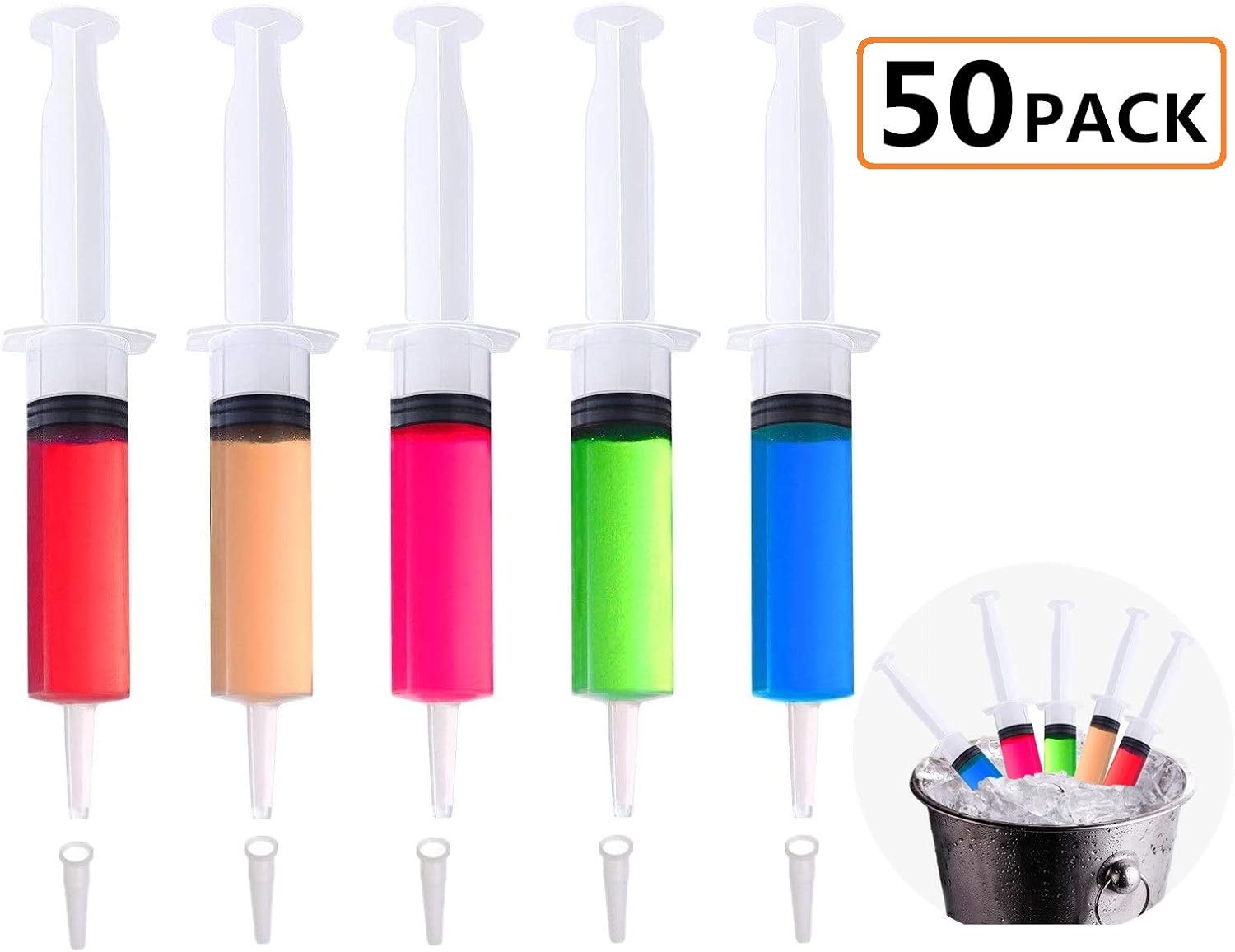 Sutify 50 PACK Jello Shot Syringes,Safe and Washable