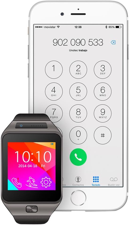 Unotec Reloj Bluetooth Smartwatch BT-CAM: Amazon.es: Hogar