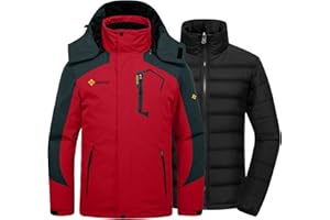 GEMYSE Men's Waterproof 3-in-1 Ski Snow Jacket Puffer Liner Insulated Winter Coat