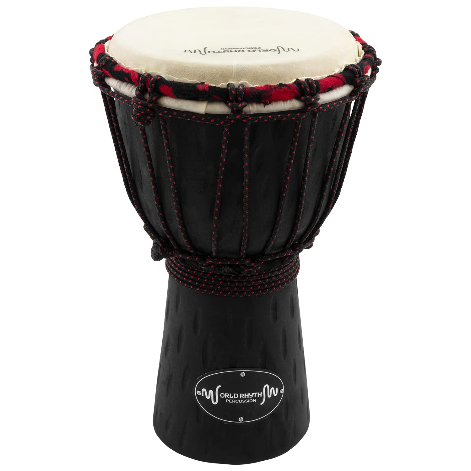 World Rhythm MDJ004 6 Inch Djembe Drum –Wooden Mahogany African Hand Drum - Black