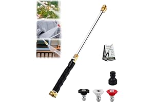 Jet Nozzle Power Washer for Garden Hose High Pressure Washer Wand with 3 Interchangeable Spray Tips Metal Hose Nozzle Cleaner