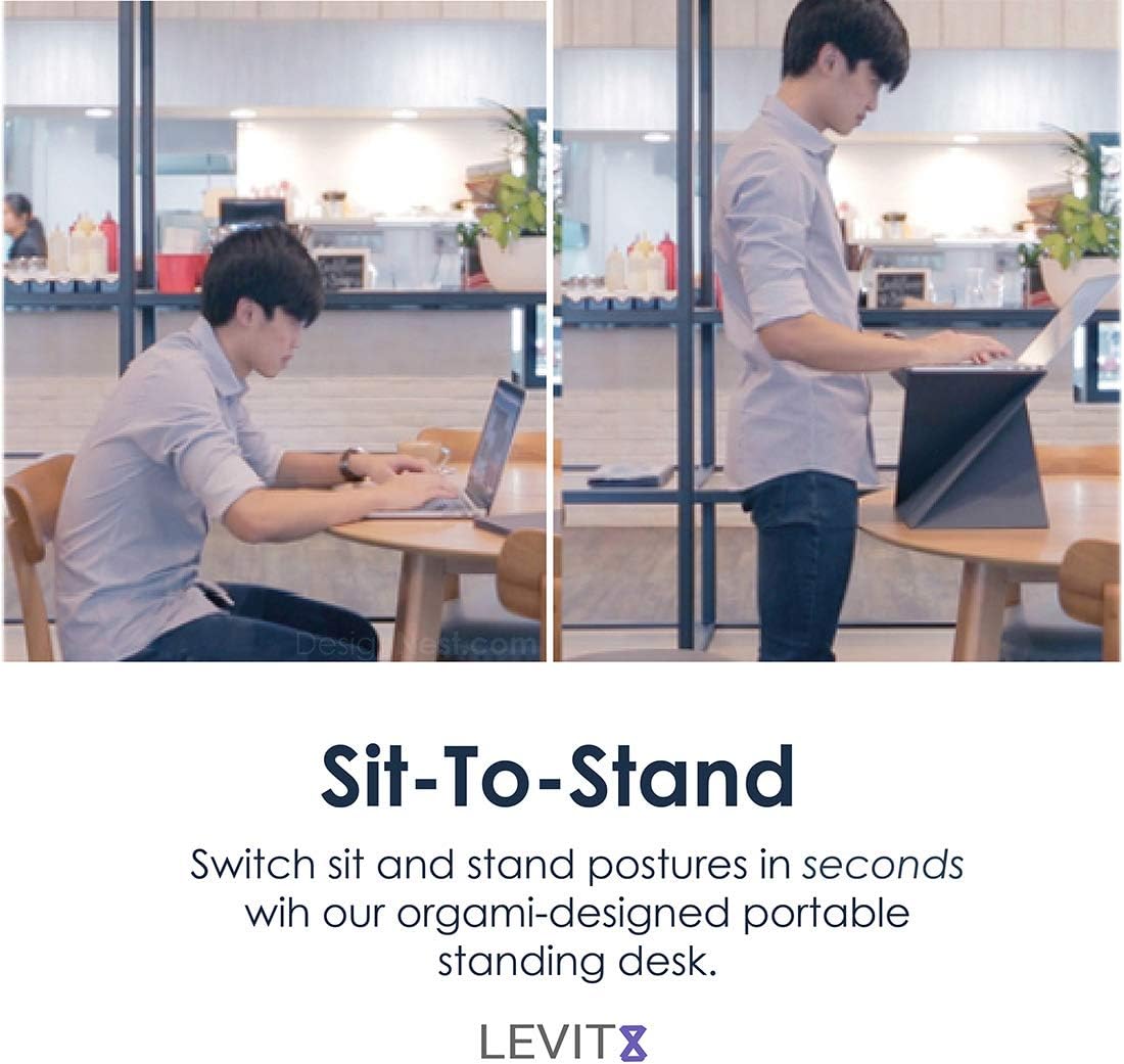 Allocacoc DesignNest Levit8 - The flat folding portable standing desk,Periwinkle,Small - Image 3