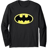 DC Comics Batman Vintage Black &amp; Yellow Batman Logo Long Sleeve T-Shirt