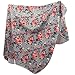 Newborn Swaddle Blanket Headband with Bow Set Baby Receiving Blankets (A Floral 3 Packs)
