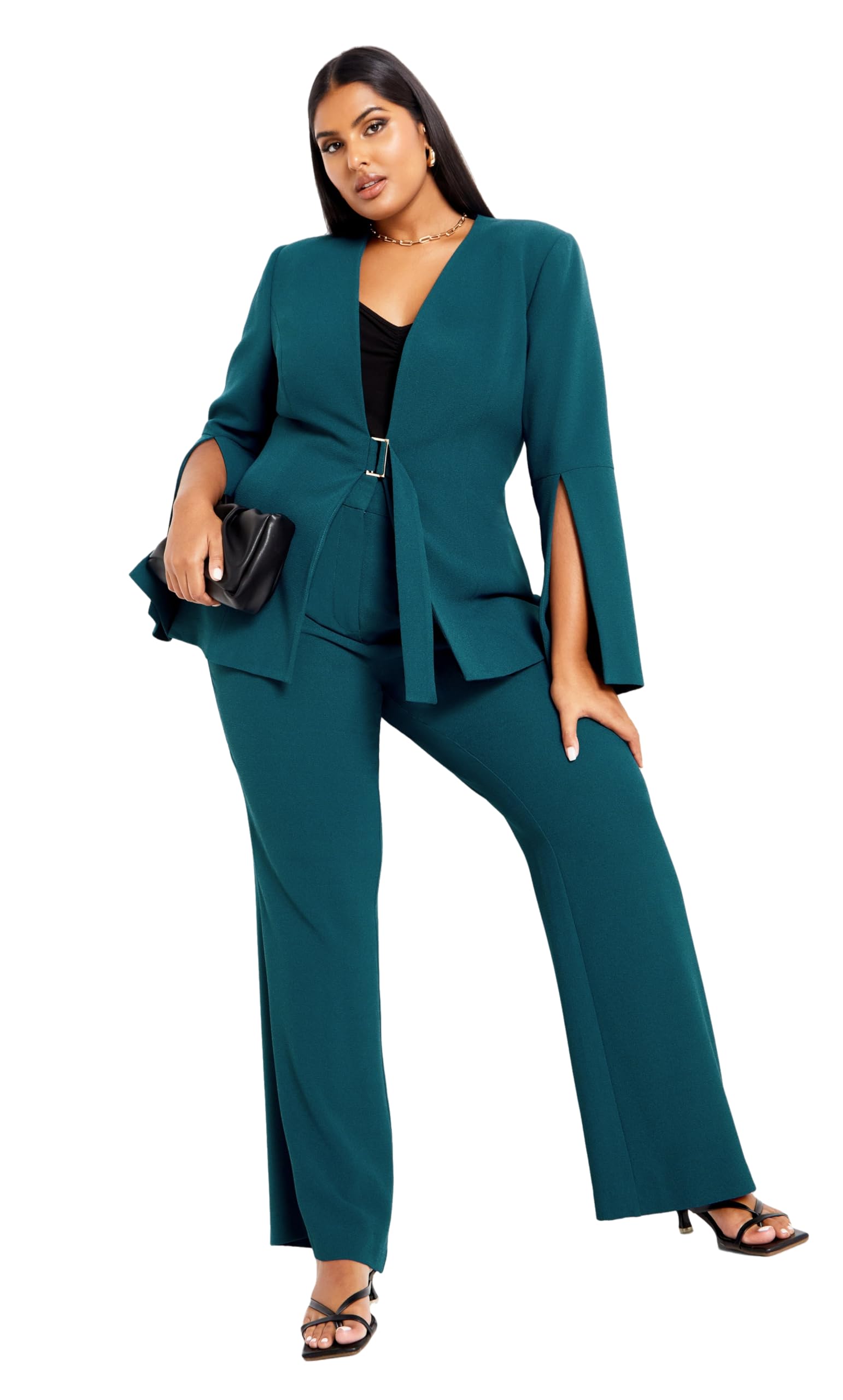 Photo 1 of CITY CHIC Women's Plus Size Abby Pant, Jade, 18