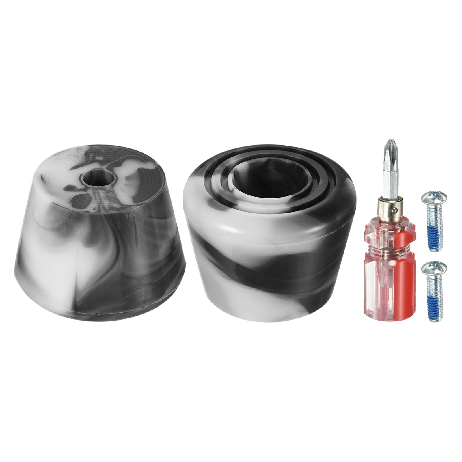 PATIKIL Roller Skate Toe Stops with Screwdriver, 1 Pair 82A Rubber Brake Stoppers Block for Roller Skate Accessories Replacement, Mixed Black White