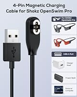 FYOUNG 2pk USB-A Magnetic Charging Cable for SHOKZ OpenSwim Pro S710 Bone view 2