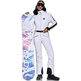 HOTIAN Women One Piece Ski Suits Slim Fit Overalls Jumpsuits Waterproof Winter Outdoor Snowboard Snow Suits
