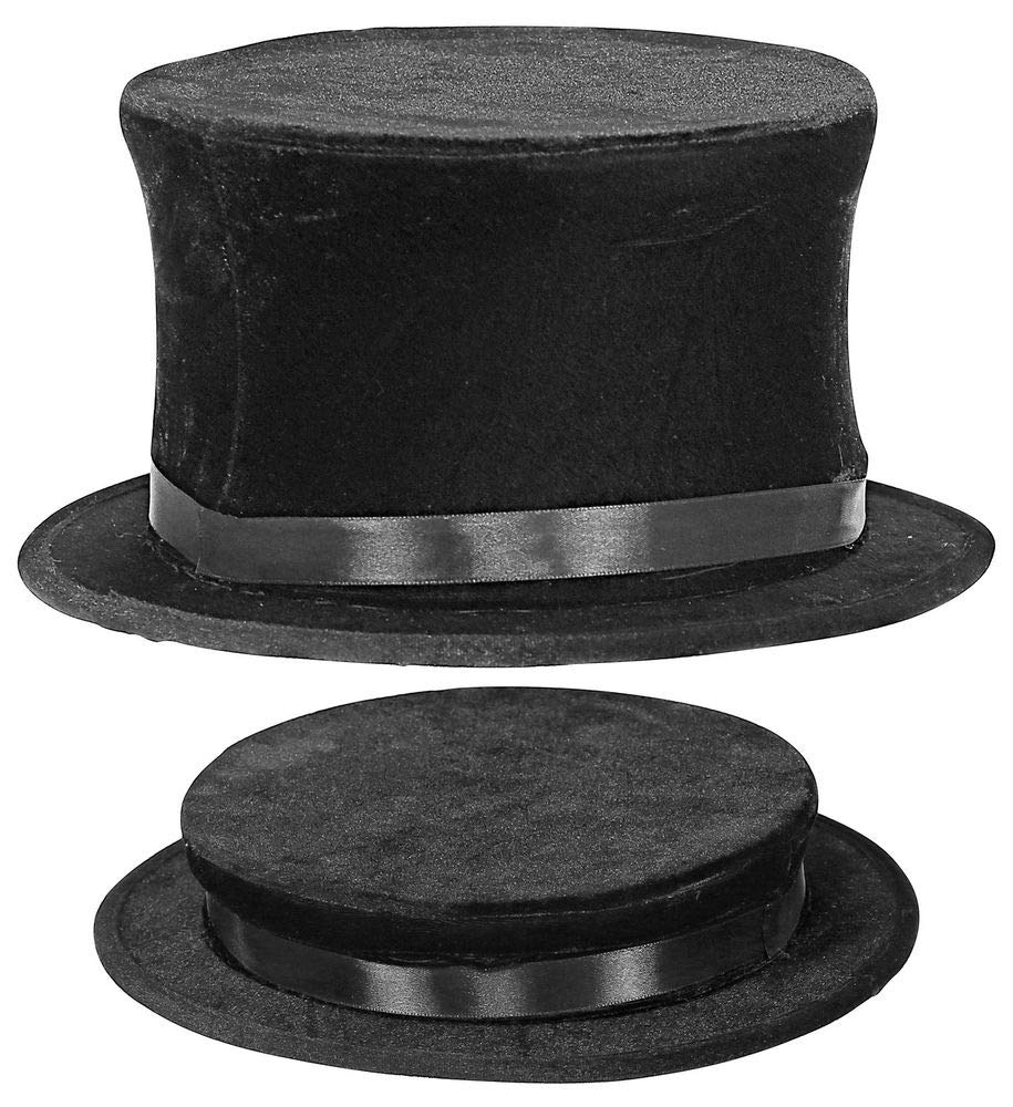 Velvet Top Hat Black for Men and Women Size 57-60 Chapeau Claque Folding Cylinder Hat Wizard Cabaret Gentleman