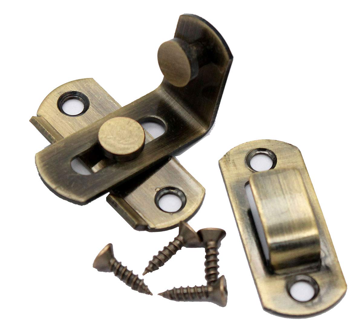 Door Hasp Latch 90 Degree, Stainless Steel Safety Angle Locking Latch for Push/Sliding/Barn Door