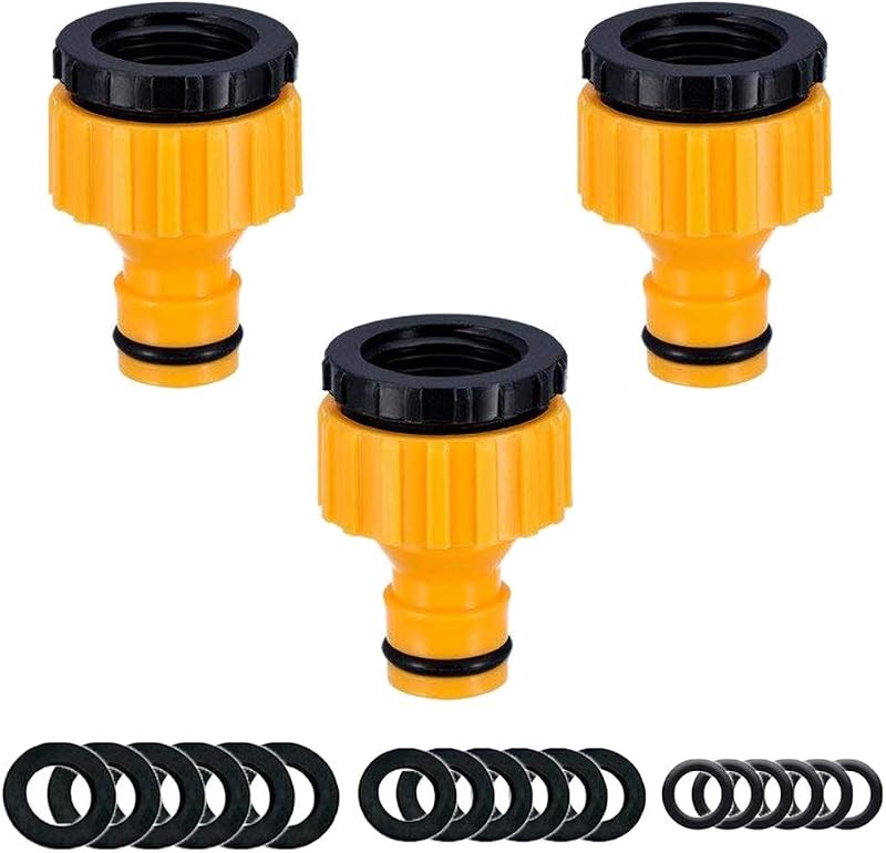 YAAVAAW 3 Pack Garden Hose Tap Connector 2-in-1 BSP Threaded Fitting