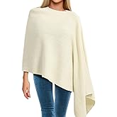 Hercicy Women Ponchos Sweater Solid Knit Versatile Lightweight Shawl Wrap Scarf Cape Poncho Accessories for Women