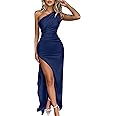 Memoriesea Women's Sexy One Shoulder High Split Cocktail Wedding Party Maxi Dress