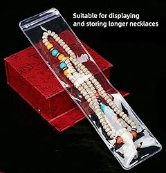 ﻿50 Long Jewelry Bags Clear Necklace Zipper