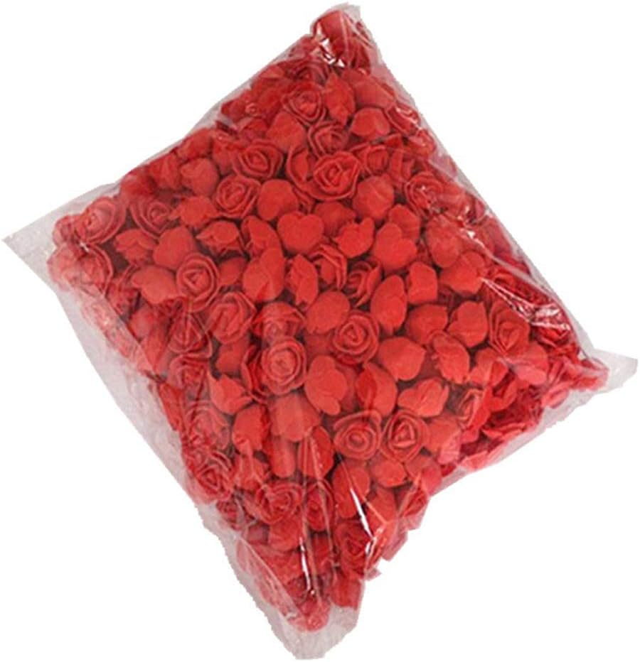 good01 500Pcs PE Foam Rose Head Artificial Flower for DIY Bear Doll Wedding Craft Making Red