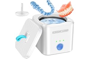 BASTHALAN Ultrasonic Retainer Cleaner for Denture, Mouth Guard, Night Guard, Aligner, Jewelry, 190m/45kHz Professional Dental Ultrasonic Cleaner Machine for Dental appliances(Pure White)